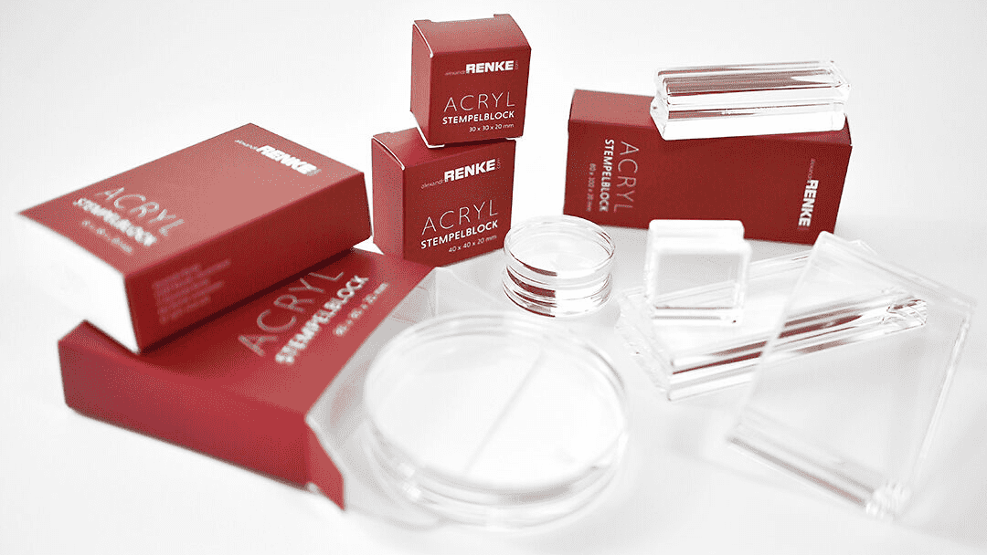 Acryl-Stempelblöcke in verschiedenen Größen und Formen – ideal für präzise Stempelabdrücke mit Clear Stamps