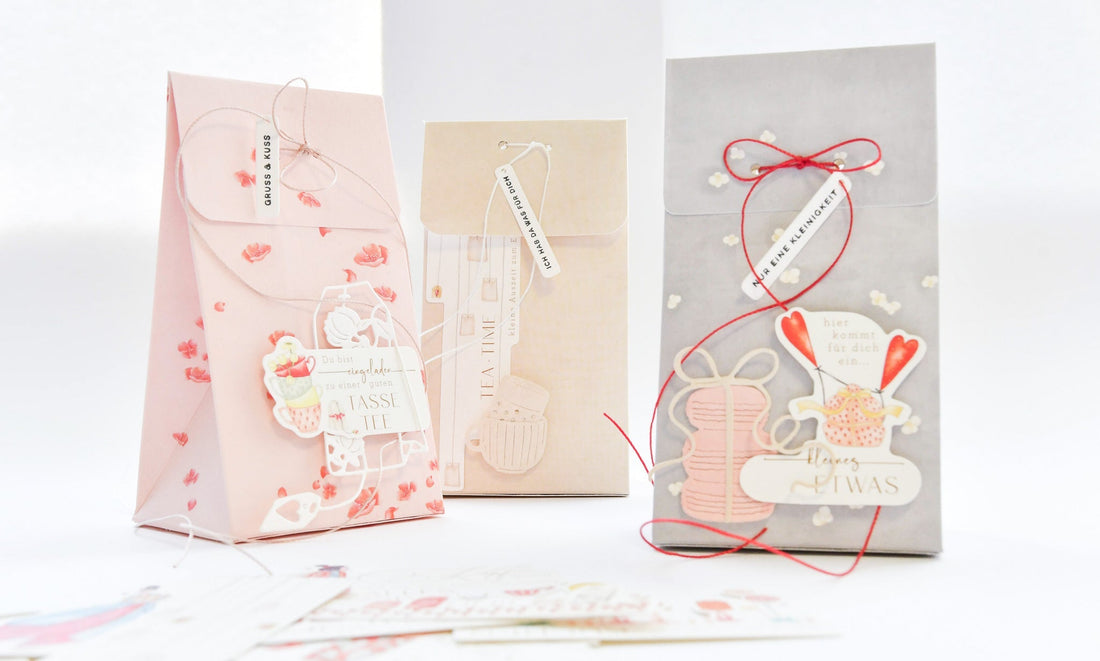 3 Faltboxen dekorativ gestaltet