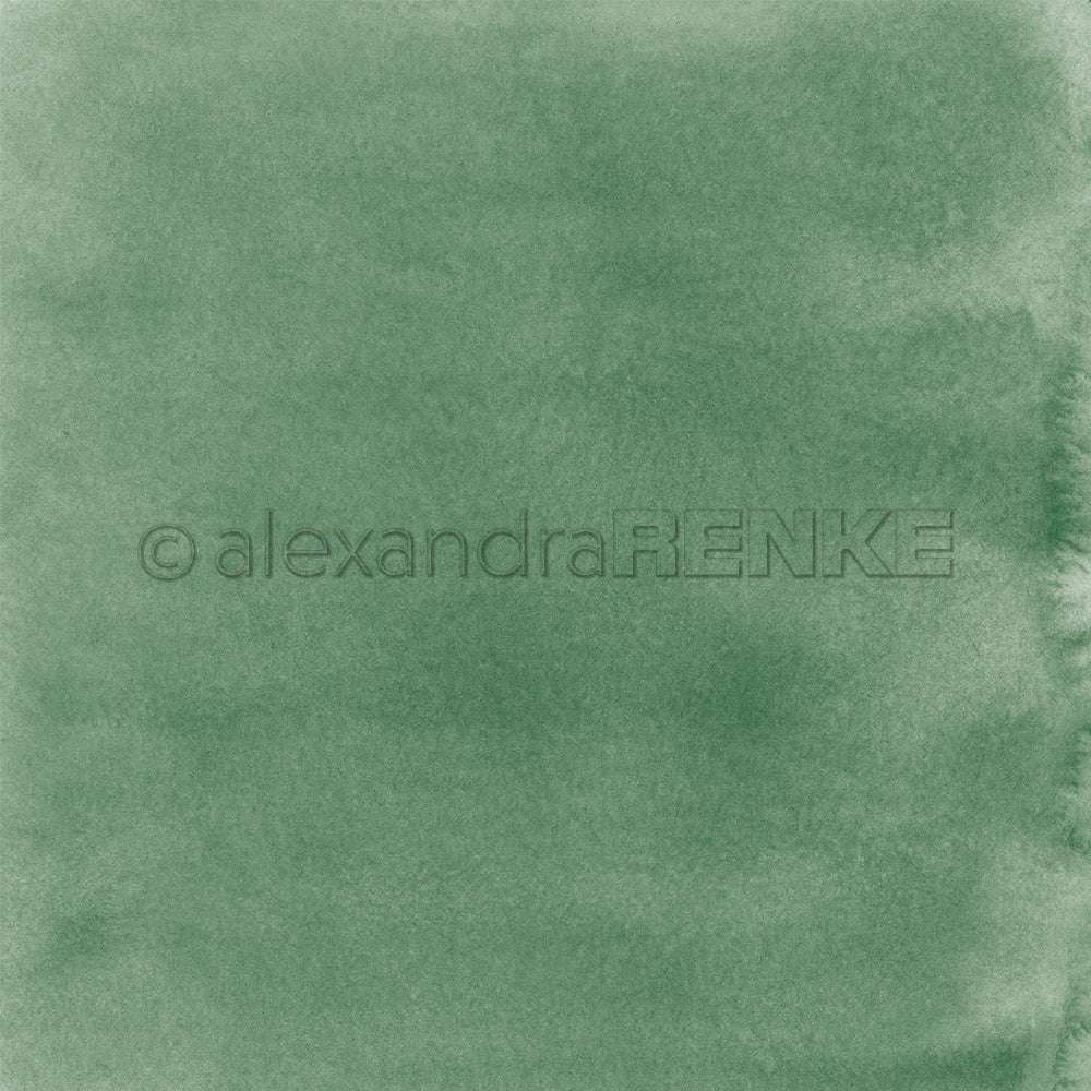 Ein strukturierter grüner Aquarellhintergrund mit dezentem Verlaufseffekt, perfekt für Papierprojekte oder als Designpapier im eleganten Mimi Zypressengrün von Alexandra Renke.