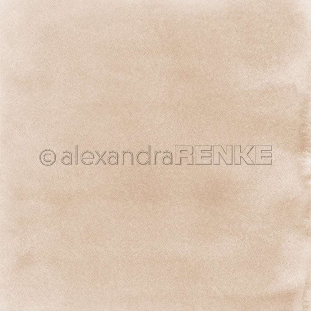 Eine weiche, hellbraune Aquarelltextur mit subtilen Farbverläufen und einem schwachen, wolkigen Look - perfekt für Designpapier oder Papierprojekte in Buchbinderei von Alexandra Renke.