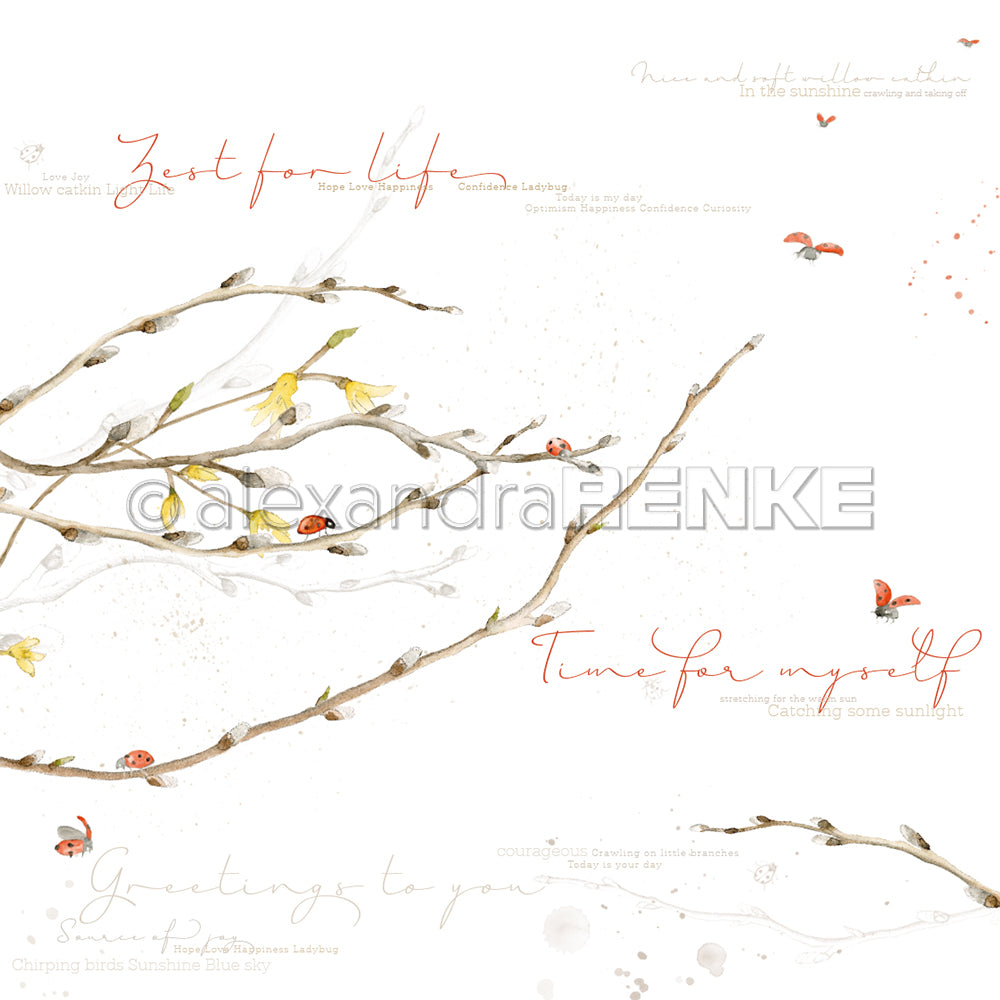 Design paper 'willow catkin gold international'