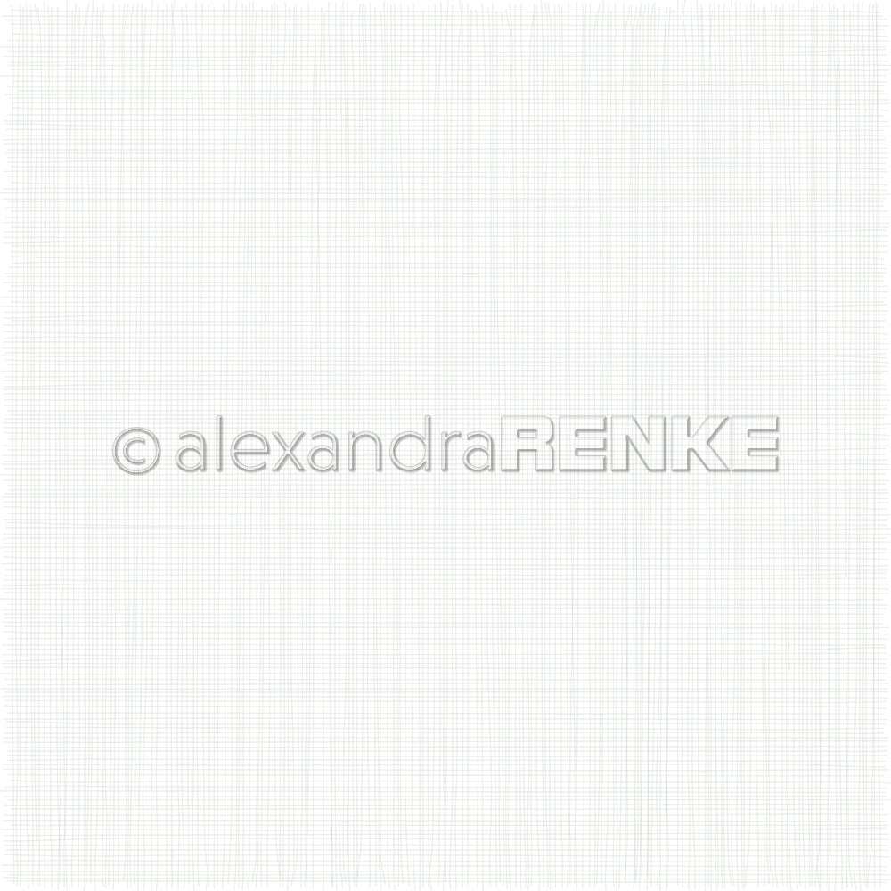 Weißes Papier mit einem hellgrauen Raster, ideal für Papierprojekte oder Grußkarten. Ein dezentes alexandraRENKE Wasserzeichen verleiht Eleganz - perfekt für Ihr nächstes Designpapier-Projekt von Alexandra Renke.
