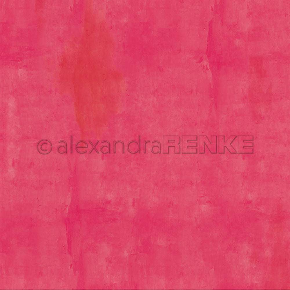 Leuchtend rosafarbener, strukturierter Hintergrund mit einem dezenten orangefarbenen Fleck, ideal für Papierprojekte oder Grußkarten; mit einem schwachen alexandraRENKE-Wasserzeichen. Marke: Alexandra Renke.