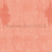Gedämpfte korallfarbene Aquarelltextur mit dezenten vertikalen Pinselstrichen und dem Wasserzeichen "Alexandra Renke" in der Mitte. Dieses Designpapier ist ideal für Buchbindereien oder Papierprojekte und verleiht Ihrer kreativen Arbeit eine sanfte Note.