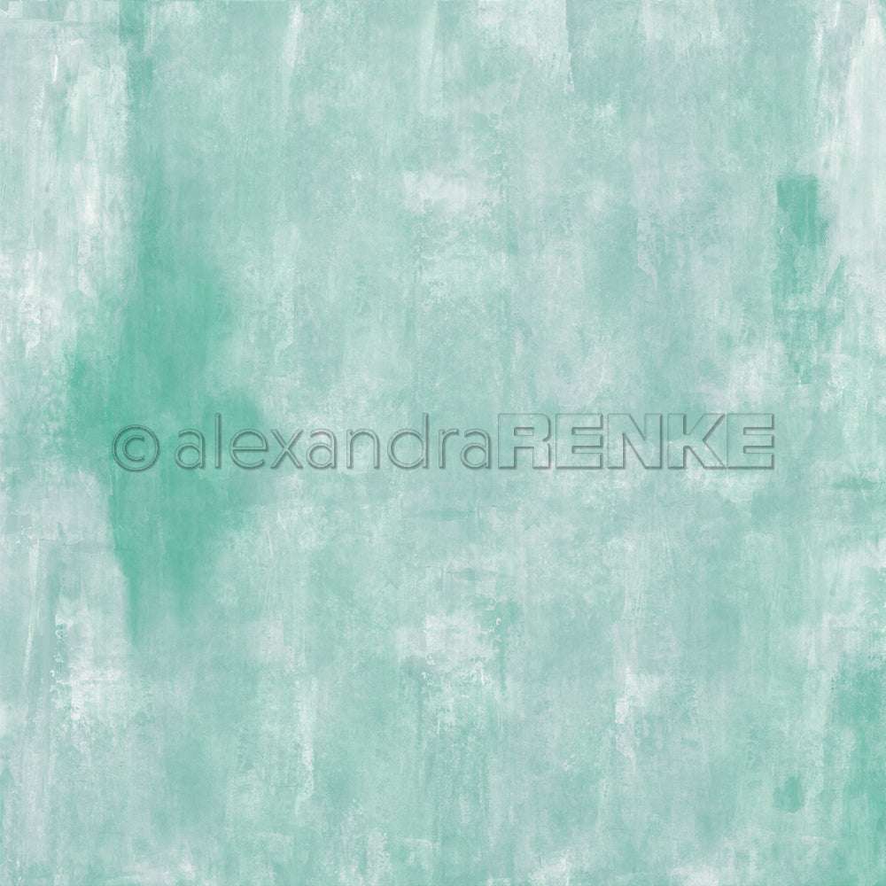 Ein strukturierter mintgrüner und weißer Aquarellhintergrund von Alexandra Renke mit einem weichen, gebürsteten Look - ideal für Designpapier oder zum Basteln einzigartiger Grußkarten für Ihre nächsten Papierprojekte.