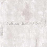 Ein weicher, strukturierter, hellgrauer, gemalter Hintergrund mit dezenten Pinselstrichen und einem schwachen Wasserzeichentext von Alexandra Renke - perfekt für Papierprojekte oder inspirierende Designpapierideen.