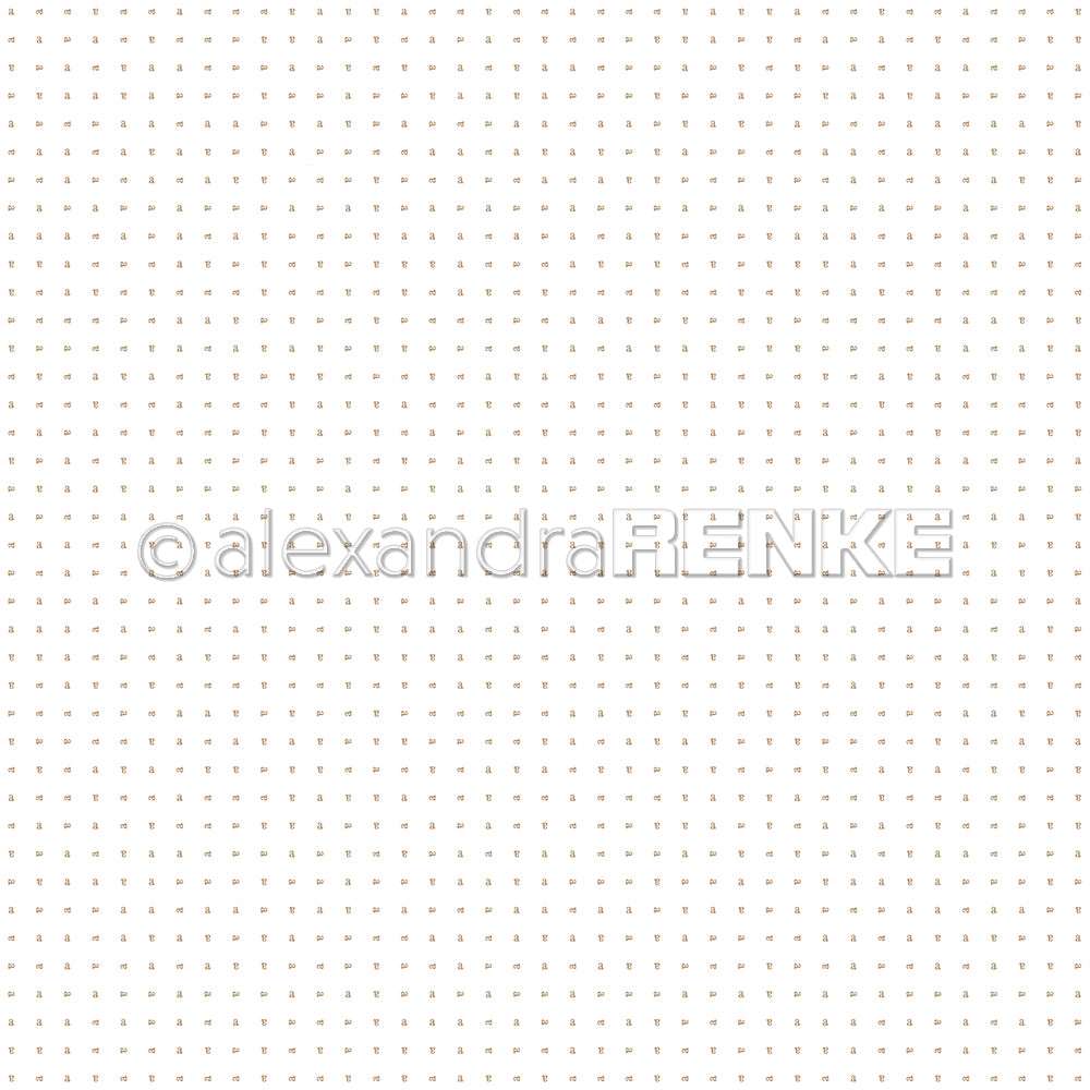 Alexandra Renke Designpapier: Weißer Hintergrund mit feinem Raster aus kleinen, gleichmäßig verteilten hellbraunen Punkten-ideal für Grußkarten oder kreative Papierprojekte.