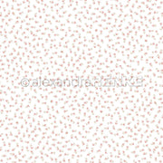 Nahtloses Muster aus kleinen rosa und weißen Cupcake-Illustrationen auf Weiß, perfekt für Designpapier und Papierprojekte, die Kreativität brauchen. Von Alexandra Renke.