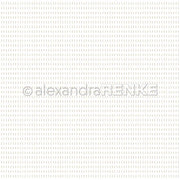 Weißer Hintergrund mit vielen kleinen, gleichmäßig verteilten schwarzen Klammern in Reihen - Alexandra Renke Designpapier, perfekt für Papierprojekte oder handgemachte Grußkarten.