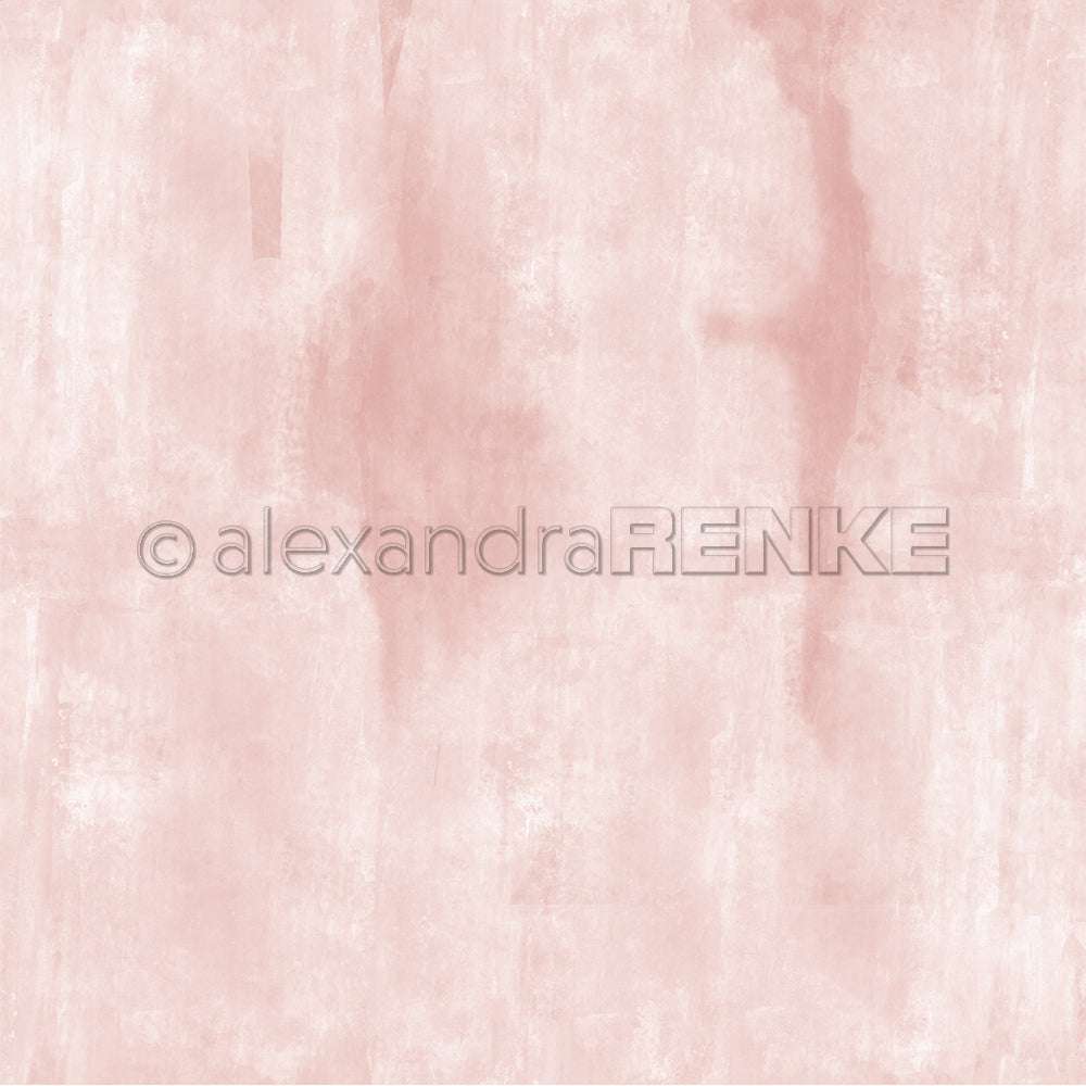 Zart strukturierter, blassrosa Aquarellhintergrund mit feinen Pinselstrichen von Alexandra Renke; ideal für Designpapier oder Papierprojekte, mit Wasserzeichentext in der Mitte.