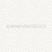 Weißer Hintergrund mit einem verstreuten Muster aus kurzen, dünnen, hellbraunen Linien - perfektes Designpapier von Alexandra Renke für kreative Papierprojekte oder handgemachte Grußkarten.