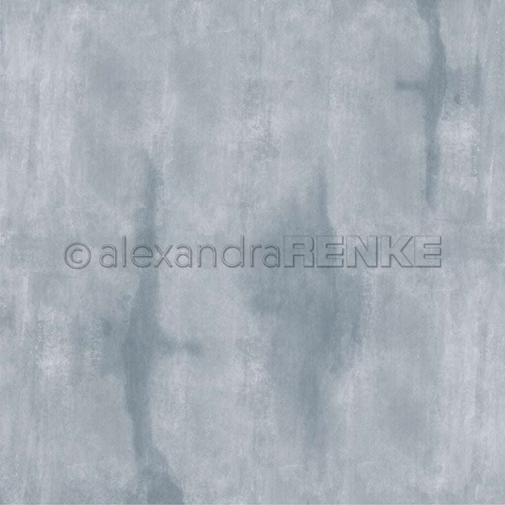 Texturierter hellblau-grauer Aquarellhintergrund mit dezenten vertikalen Streifen, ideal für Designpapier oder Grußkarten. Mit Wasserzeichen und der Aufschrift "Alexandra Renke.