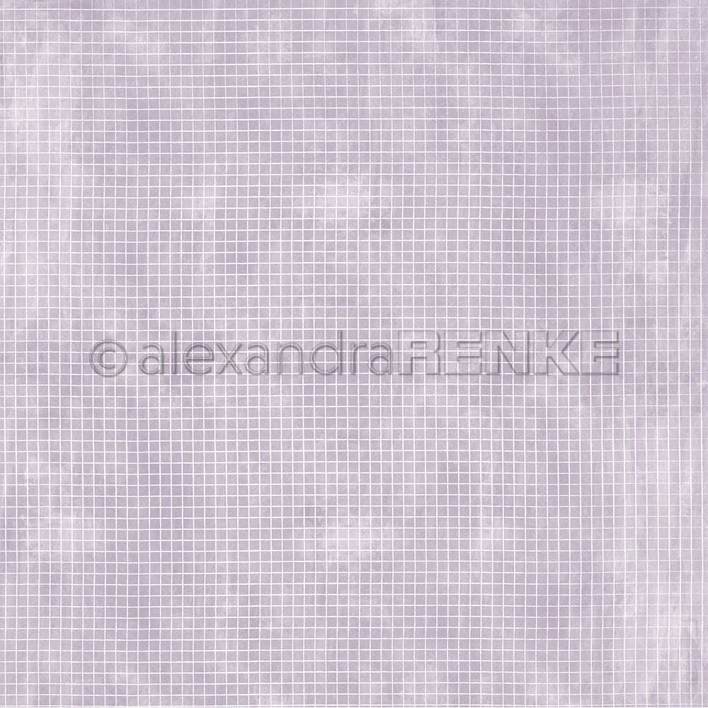 Hellviolettes Gittermuster mit gleichmäßig verteilten weißen Linien auf strukturiertem Hintergrund - perfektes Designpapier von Alexandra Renke für Buchbinderei oder einzigartige Papierprojekte.