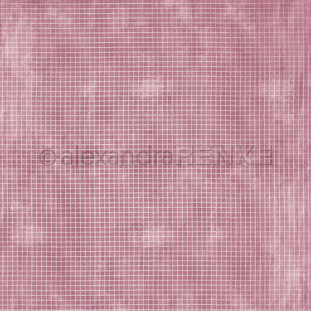 Ein verblasstes rosa Gittermuster auf einem strukturierten Hintergrund von Alexandra Renke, ideal für Grußkarten oder einzigartiges Designpapier in Ihren nächsten Papierprojekten.