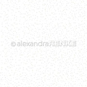 Weißer Hintergrund mit einem dezenten Muster aus kleinen, zarten beigen Punkten und Kreisen - perfektes Alexandra Renke Designpapier für Papierprojekte oder um Ihren Bastelarbeiten "Muster goldene Blasen" zu verleihen.