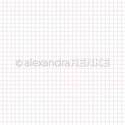 Hellrosa Designpapier von Alexandra Renke mit gleichmäßig verteilten Rasterlinien und einem Wasserzeichen in der Mitte - ideal für Grußkarten oder Papierprojekte.