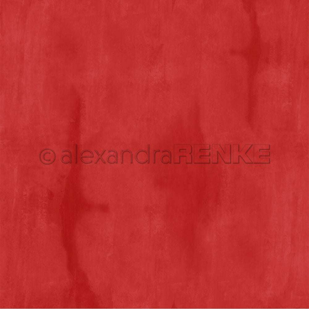 Ein strukturierter roter Hintergrund mit subtilen Schattierungen, perfekt für Designpapier oder Papierprojekte, mit einem sichtbaren Wasserzeichen von Alexandra Renke.