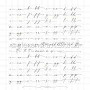 Kursive Kleinbuchstaben und Buchstabenkombinationen werden zum Üben immer wieder auf einen gerasterten Hintergrund geschrieben, perfekt für die Kombination mit Alexandra Renke Papierprojekte oder Designpapier.