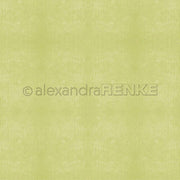 Hellgrüner, strukturierter Hintergrund mit dezentem Lindgrün-Holzmaserungsmuster und Alexandra Renke-Wasserzeichen - ideal für Papierbasteleien oder als elegantes Designpapier.