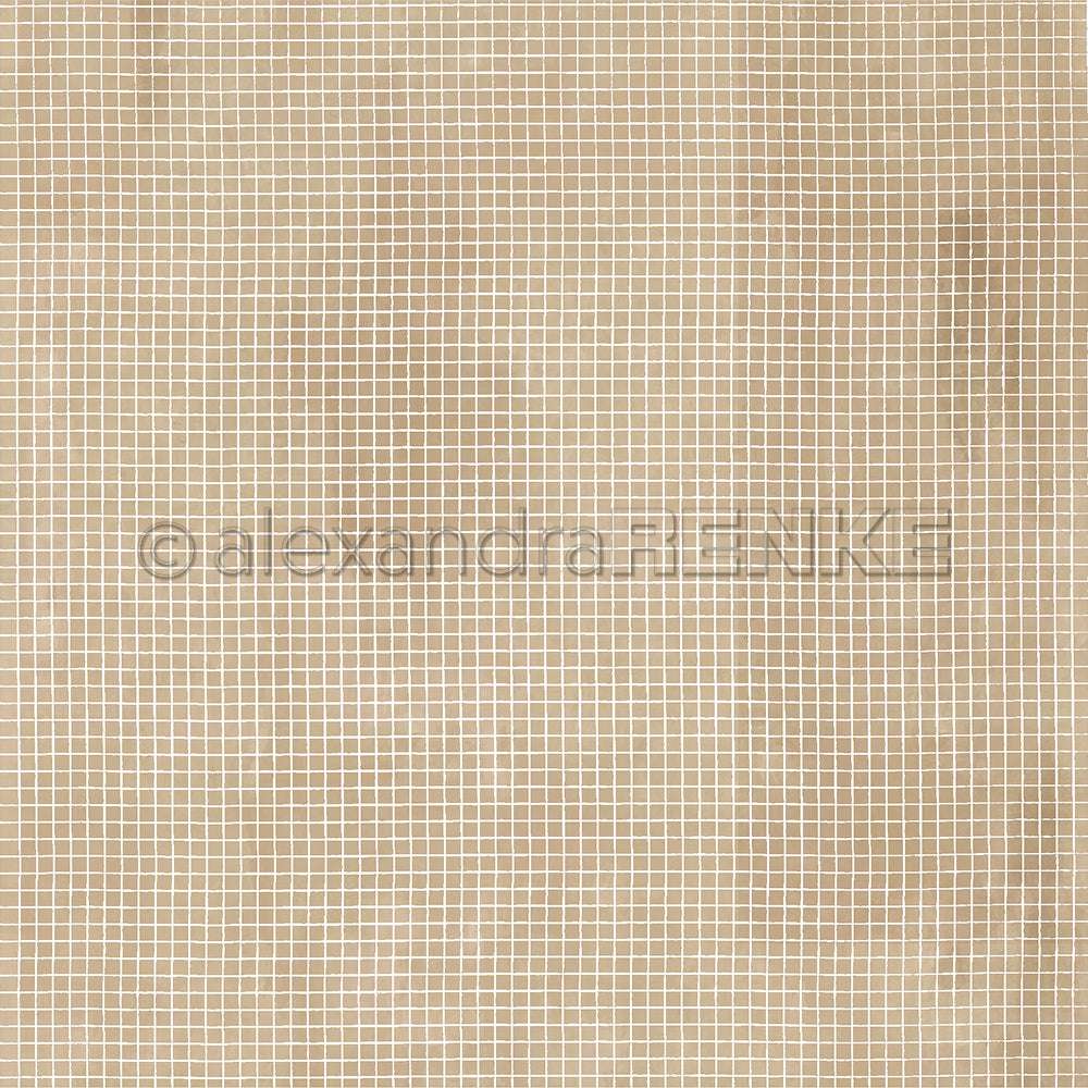 Beigefarbenes Gittermuster auf einem strukturierten Hintergrund von Alexandra Renke, das an altes Millimeterpapier erinnert - ideal für Designpapier oder Papierprojekte wie handgefertigte Grußkarten.