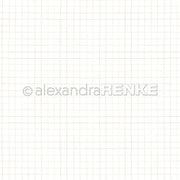 Dezente beigefarbene Gitterlinien auf Weiß mit einem Wasserzeichen von Alexandra Renke - perfekt für Buchbinderei, Designerpapier und einzigartige Papierprojekte.