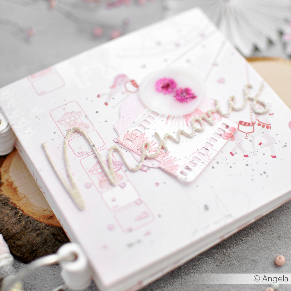 Designpapier 'Vintage Karussell Bleistift'