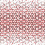 Verschlungenes rot-schwarzes Geometrie-Muster von Alexandra Renke, mit einem dichten Mittelstreifen und verstreuten Randblüten - ideal für einzigartiges Designpapier oder kreative Papierprojekte.