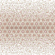 Elegante geometrische Muster mit floralen Motiven in Rot, Gold und Beige auf weißem Hintergrund von Alexandra Renke - ideal für Papierprojekte oder als anspruchsvolles Designpapier.