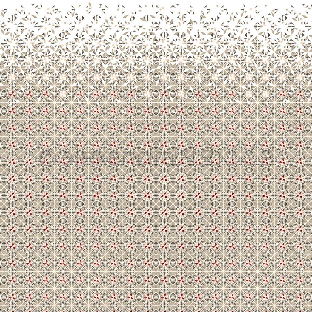 Mit einem sich wiederholenden geometrischen Muster in Beige, Schwarz und Rot, das nach oben hin verblasst, verleiht dieses Designpapier von Alexandra Renke jedem Projekt einen stilvollen Touch.
