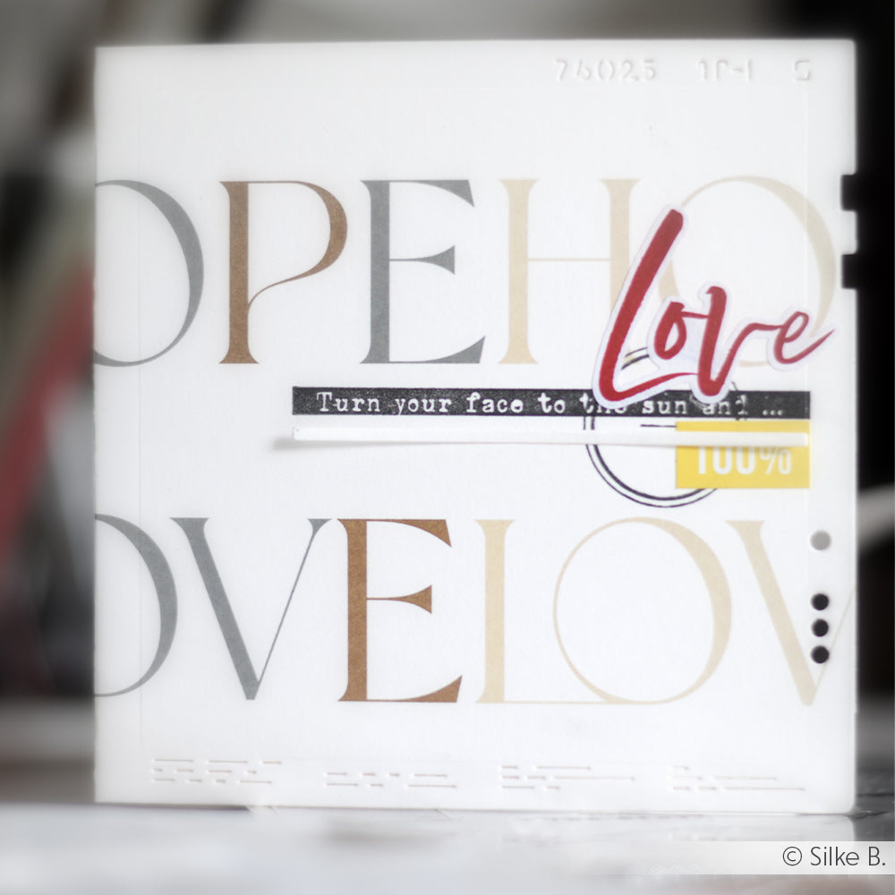 Designpapier 'Typo HOPE LOVE'