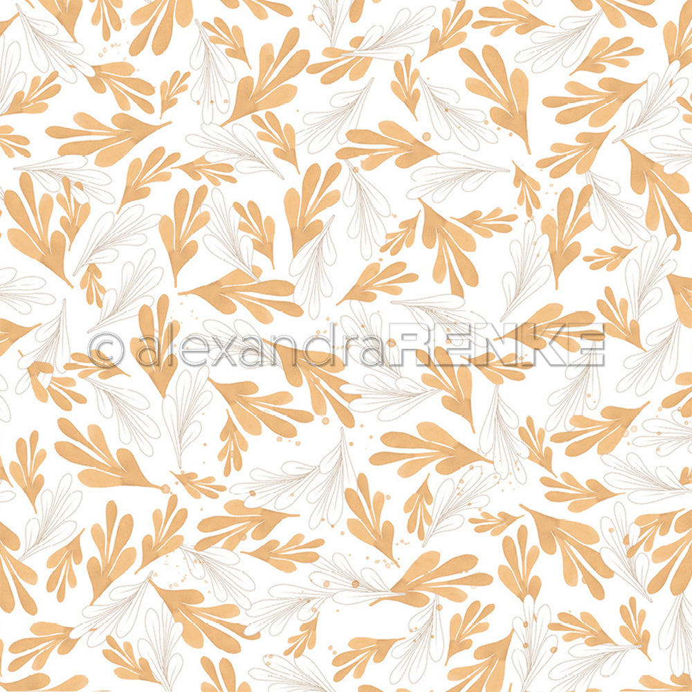 Design paper 'Watercolor flowers indian yellow'