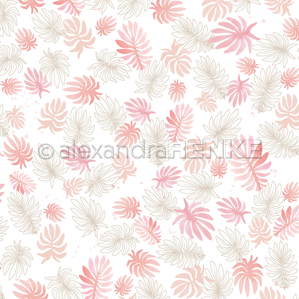 Design paper 'Watercolor flowers rosé'