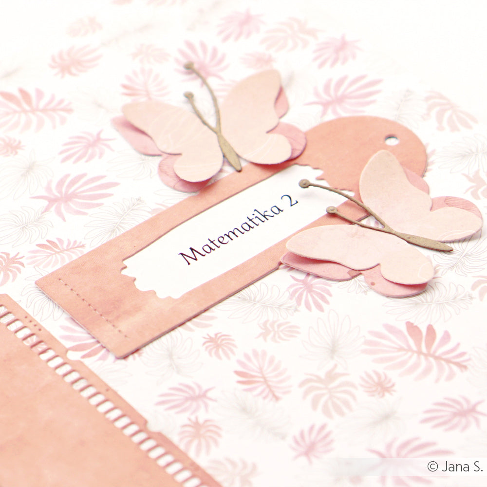 Designpapier 'Aquarellblumen Rosé gestreut klein'