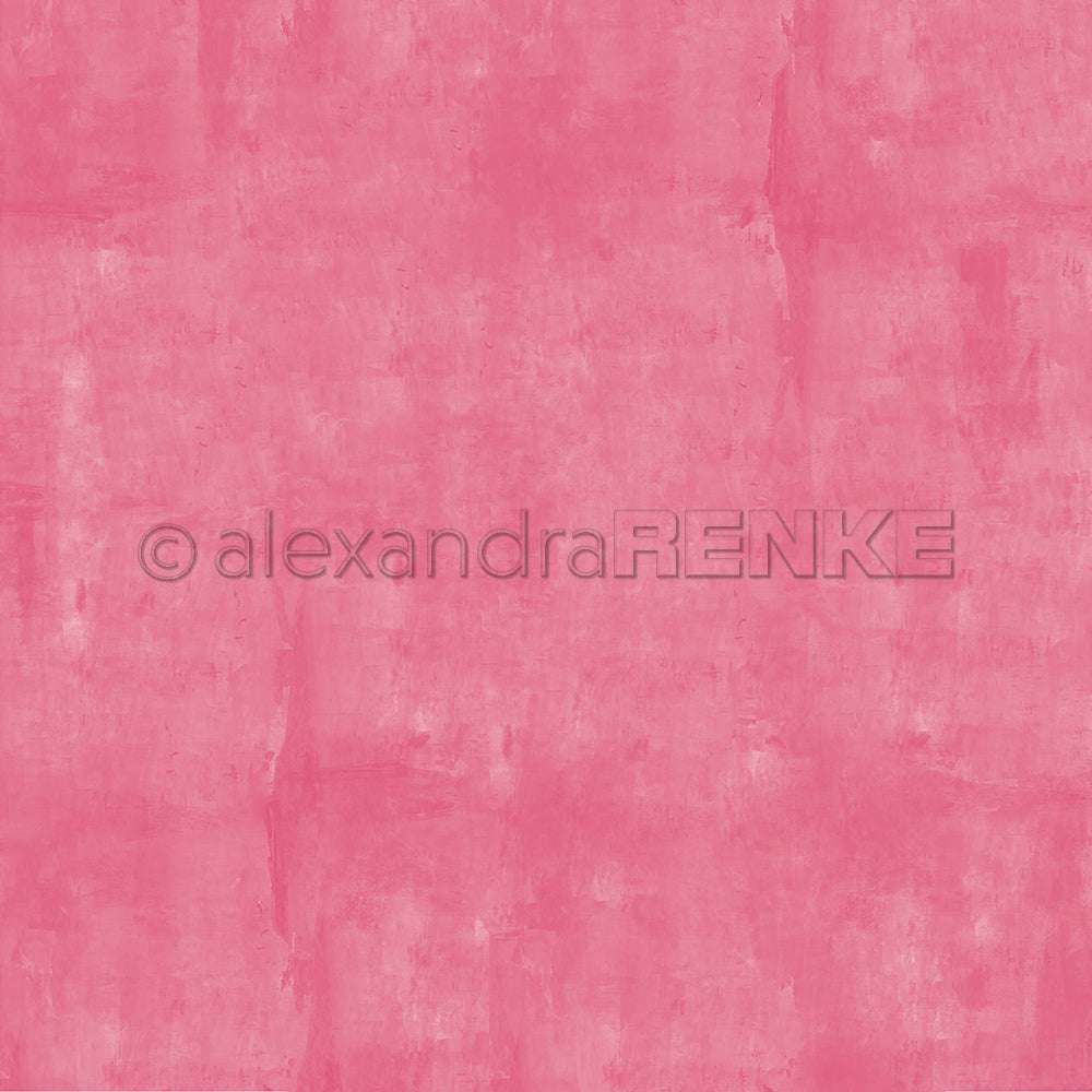 Texturierter rosa Hintergrund mit dezenten Pinselstrichen und einem Wasserzeichen von Alexandra Renke, perfekt für Designpapier für Grußkarten oder andere kreative Papierprojekte.