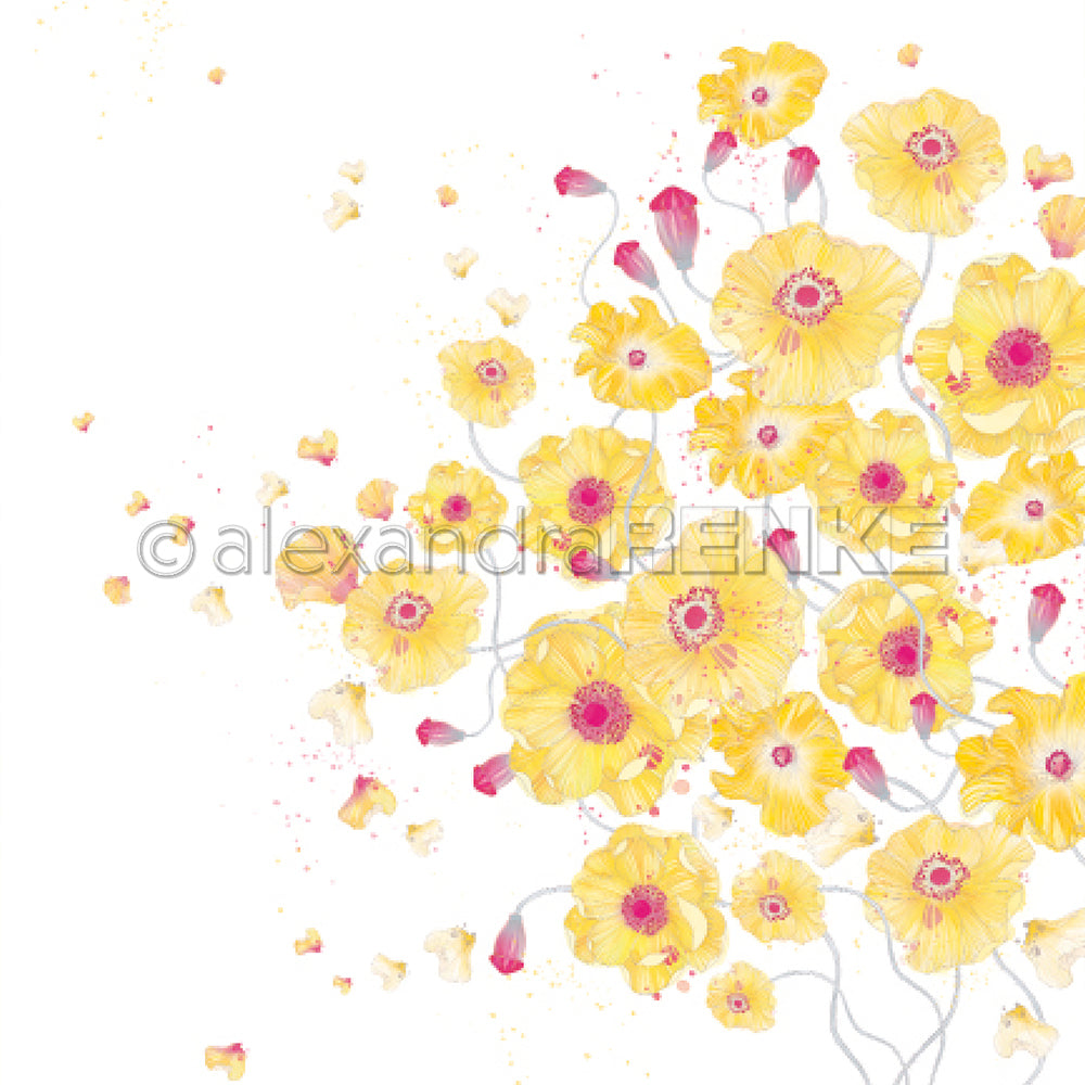 Design paper 'Tender flowers sunny yellow'