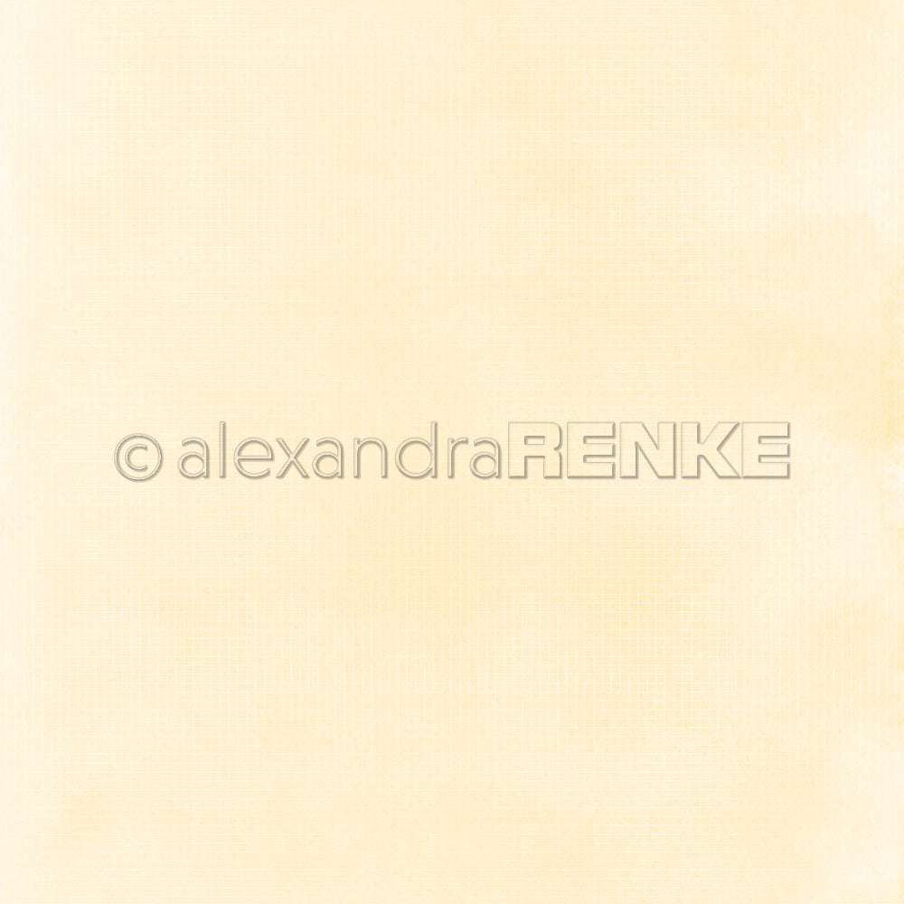 Hellbeiger, strukturierter Hintergrund mit dezentem Gittermuster, perfekt für Papierbastel- oder Designprojekte, mit einem Wasserzeichen von Alexandra Renke.
