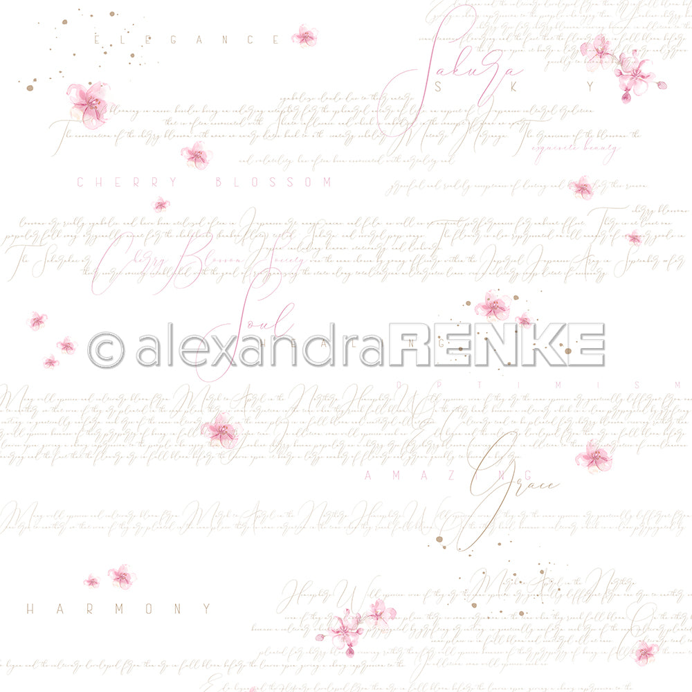 Design paper 'Cherry blossoms typo'