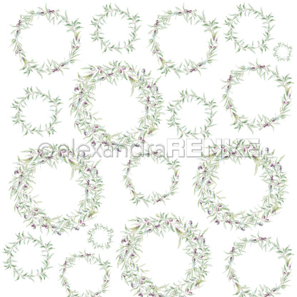 Design paper 'Olive wreaths'