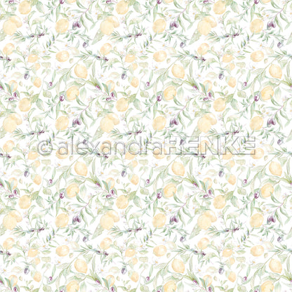 Design paper 'Lemon & olive garden'