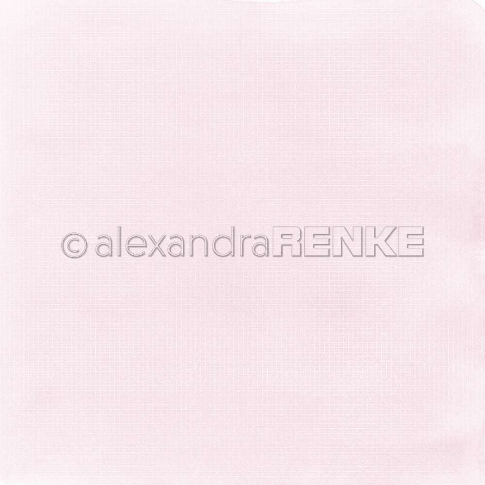 Das hellrosa strukturierte Designpapier von Alexandra Renke zeichnet sich durch ein dezentes Gittermuster und ein zentrales Wasserzeichen aus - ideal für Papierprojekte oder Buchbinderarbeiten.