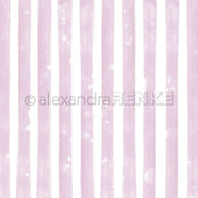 Blassrosa vertikale Aquarellstreifen mit zarten weißen Spritzern auf Weiß - ideal für Designpapier und Papierprojekte. Dieses Papier von Alexandra Renke verleiht Breite Streifen Vintage Lila einen zarten, nostalgischen Touch.