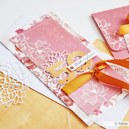 Design paper 'Sea of flowers pink'