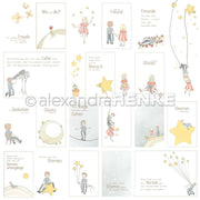 Eine Collage aus skurrilen Zeichnungen von Kindern, Sternen, Monden und deutschen Zitaten auf charmantem Designpapier von Alexandra Renke - perfekt für Papierprojekte oder Grußkarten.