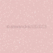 Das Designpapier von Alexandra Renke zeigt einen zartrosa Altrosa Sternenschneehimmel mit zart weiß leuchtenden Punkten, die an verstreute Sterne erinnern - ideal für Ihre kreativen Papierprojekte.