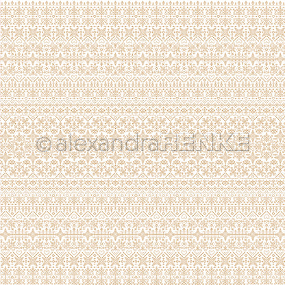 Designpapier 'Stickmuster Goldbeige'