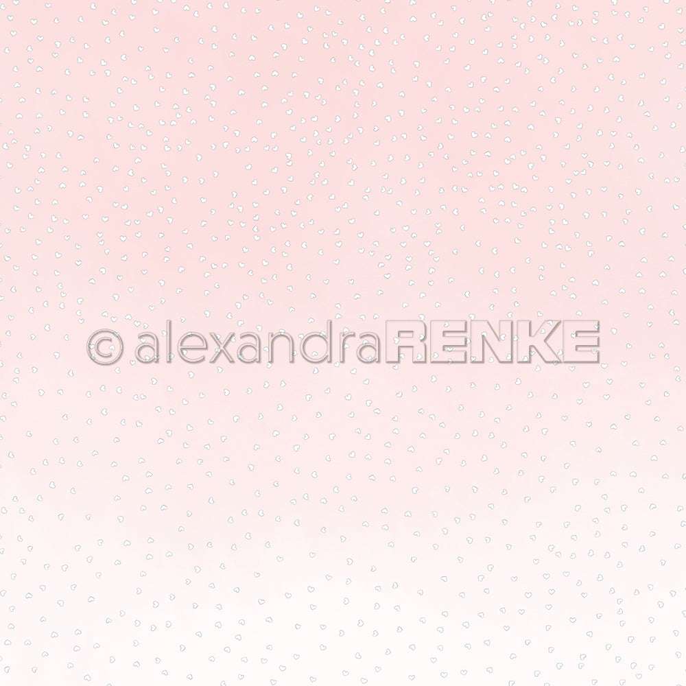 Hellrosa Hintergrund mit kleinen, verstreuten weißen Punkten, die unten in Weiß übergehen - ideal für Alexandra Renke Papierprojekte wie Designpapier oder das Basteln von einzigartigen Grußkarten.