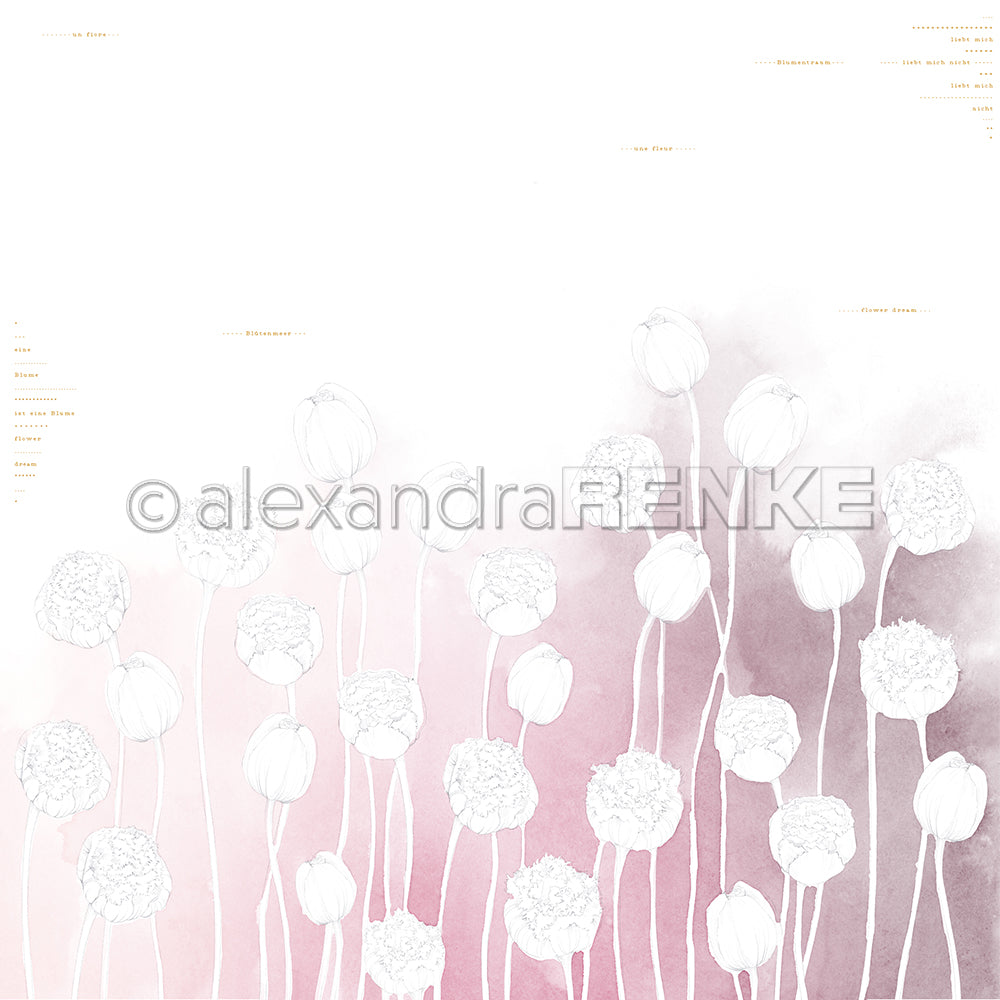 Design paper 'Tulips on gradient pink'