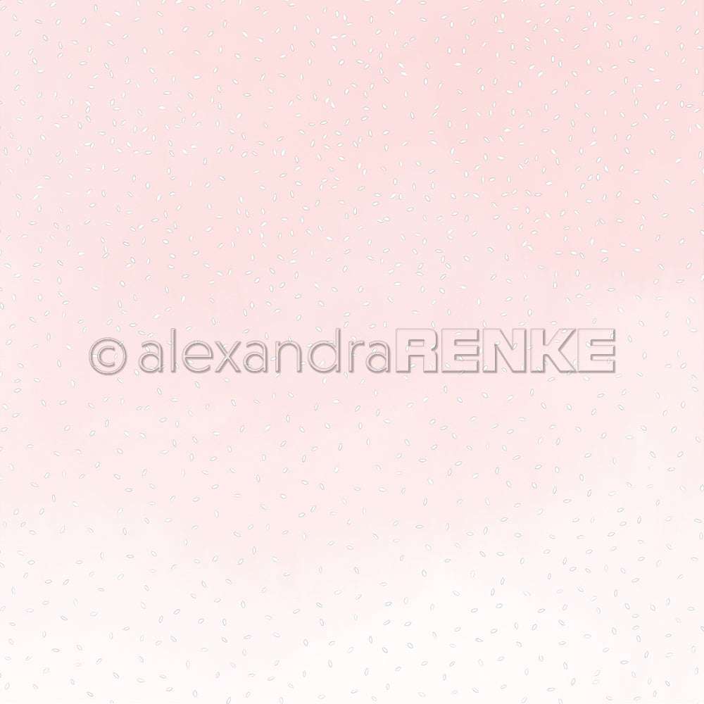 Zartrosa Hintergrund mit verstreuten weißen Punkten, inspiriert von Alexandra Renke's Blütengestöber Zartpink Designpapier - ein zartes Muster, ideal für Grußkarten.