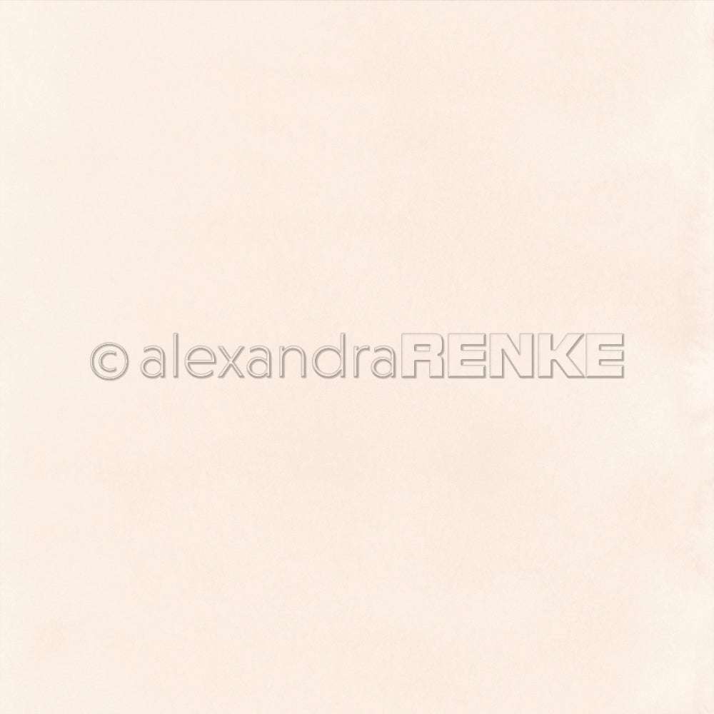 Weicher, hellbeiger, strukturierter Hintergrund mit dem Wasserzeichen von Alexandra Renke - ideal für Grußkarten oder als hochwertiges Designpapier für buchbinderische Projekte.