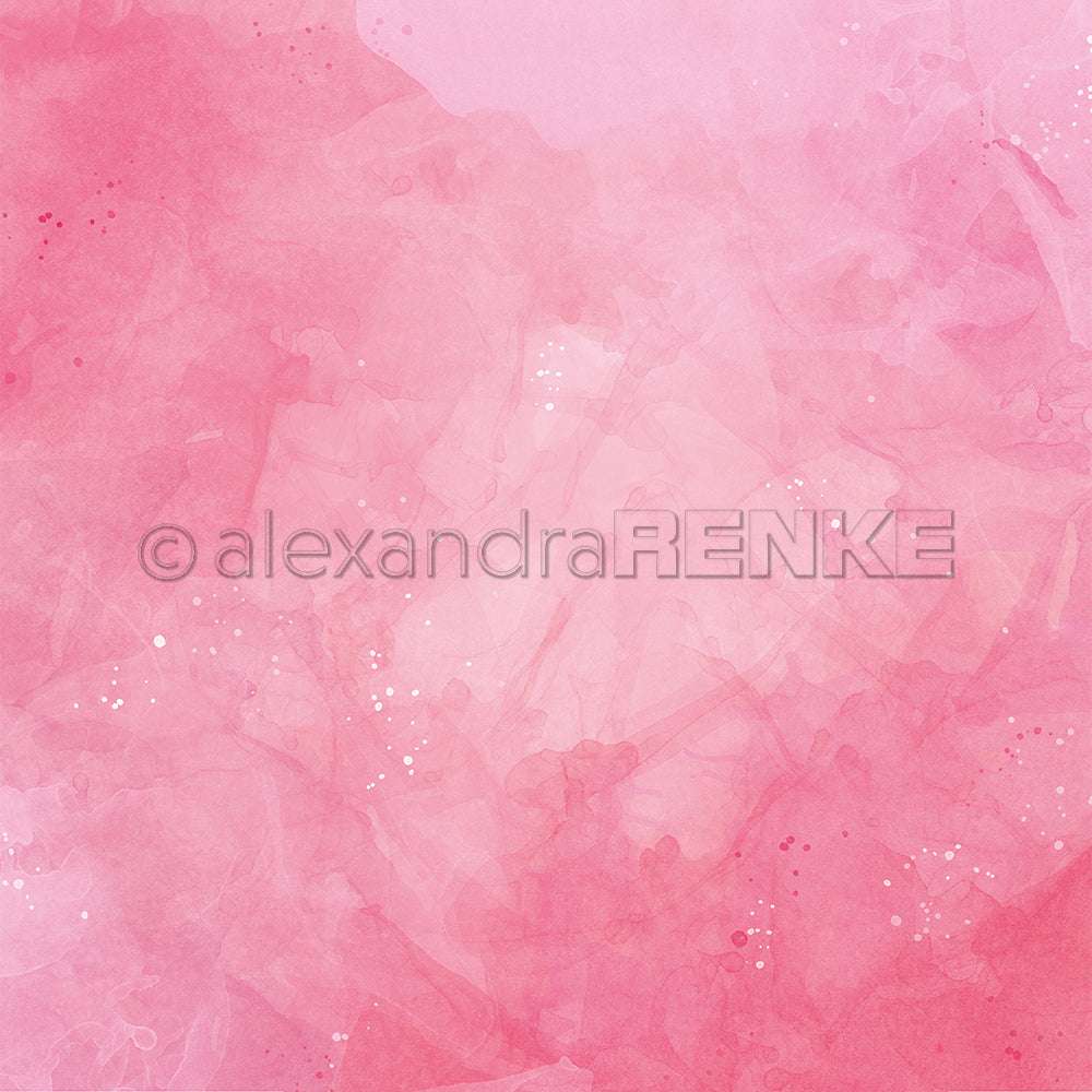 Sanfter, verträumter rosa Aquarellhintergrund mit dezenten weißen Spritzern - ideales Designpapier für Karten oder Scrapbooking, aus der Kollektion Aquarellwunder Leuchtendrosa von Alexandra Renke.